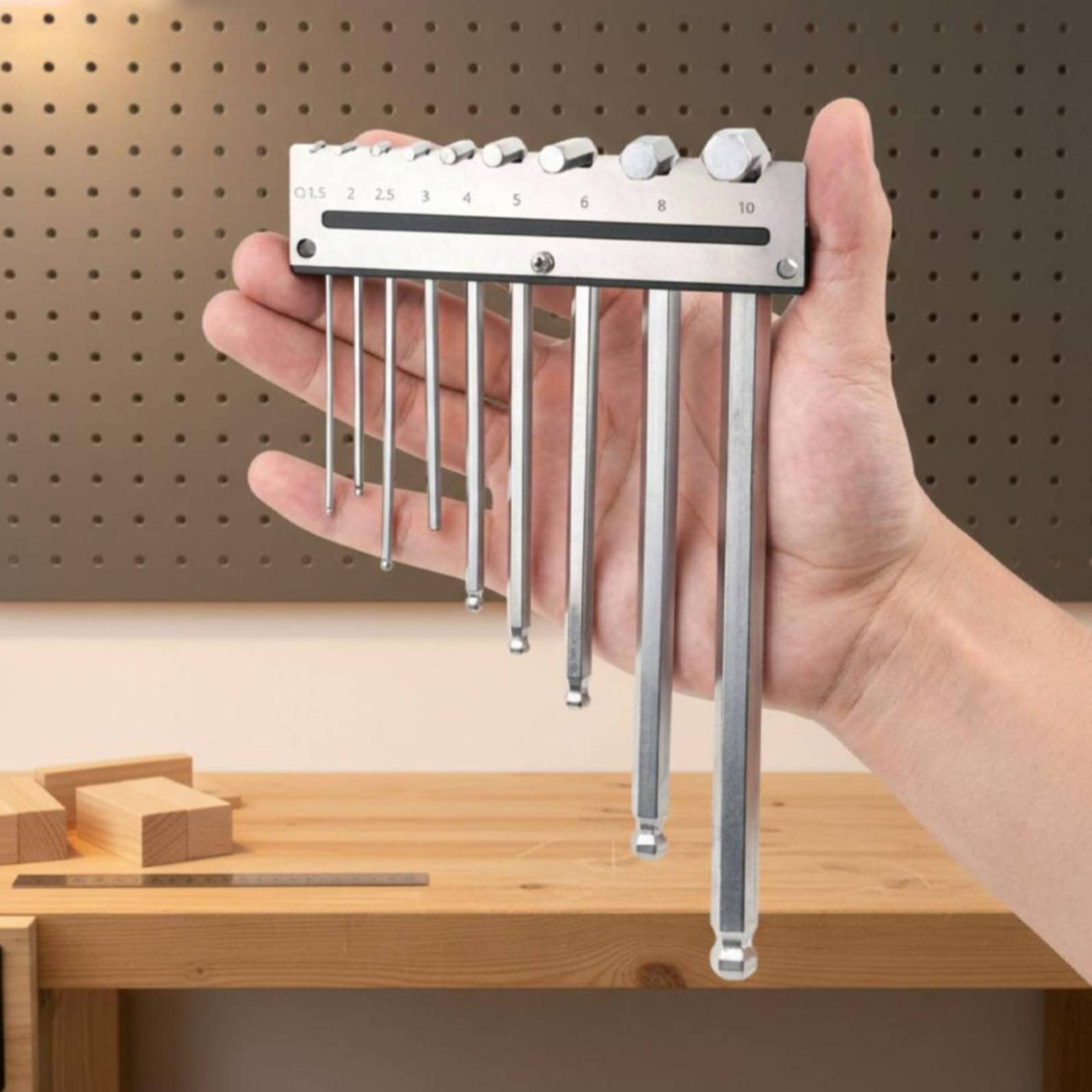 Workshop Tools Storage - Duvara Monte Edilen Altıgen Anahtarlık Metal
