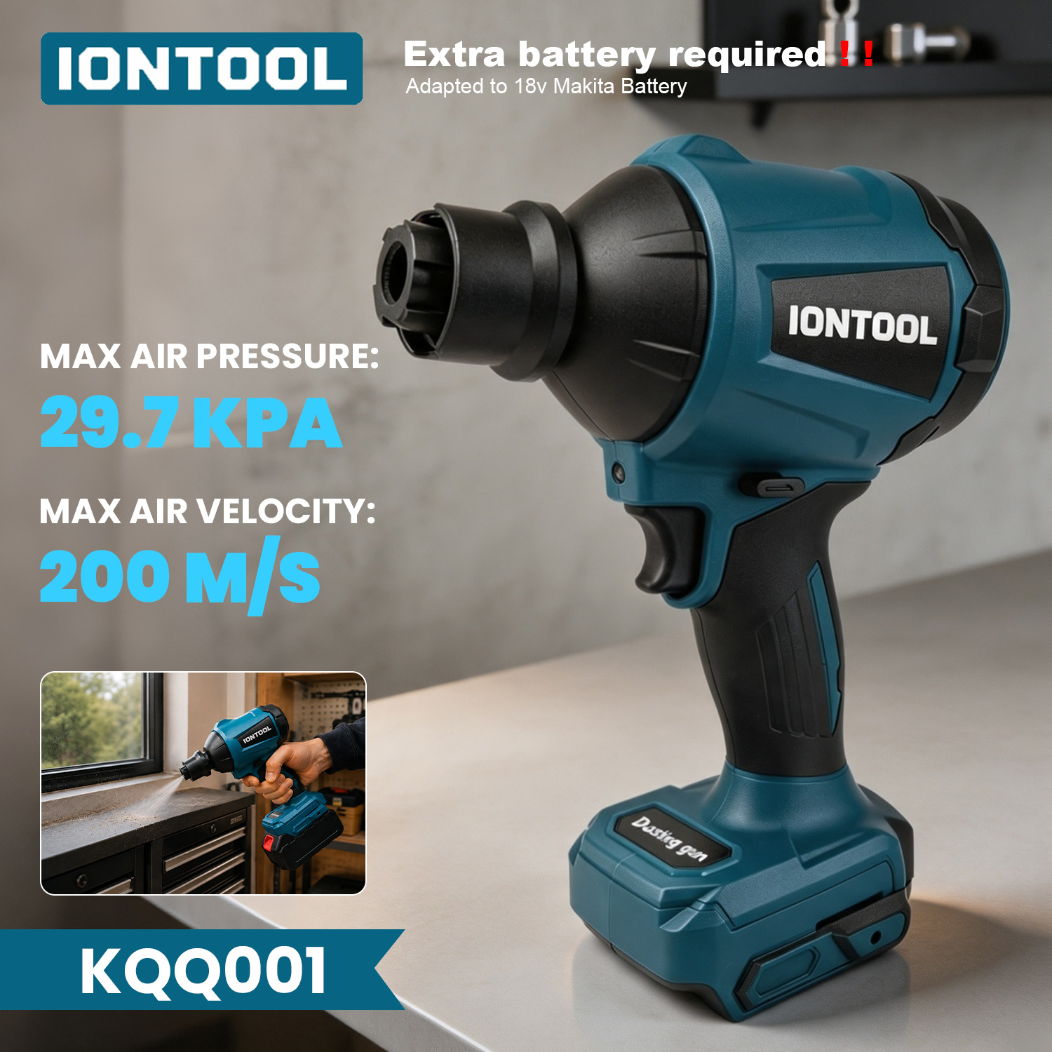 IONTOOL Hava Üfleyici 29.7kPa  - Workshop Cleaning Tools incelemesi ve fiyatı